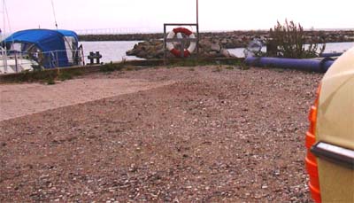 Der Schlafplatz mit Ausblick auf die Oeresund Bruecke